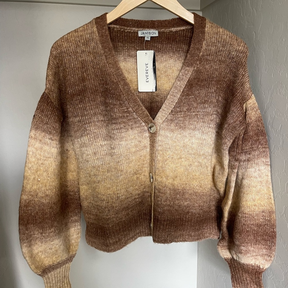 EVEREVE Ombré Bubble Sleeve Cardigan